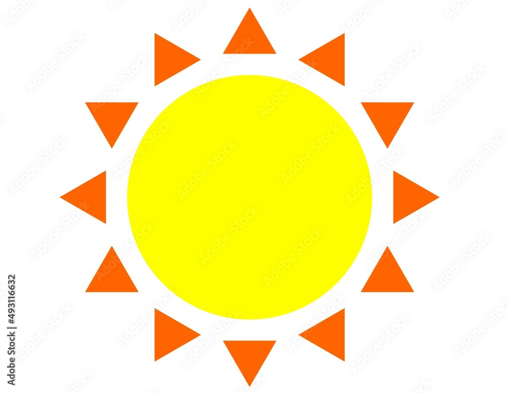 A sun icon isolated on white background A sun icon isolated on white background