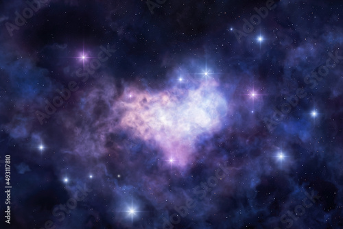 Heart-shaped cosmic nebula