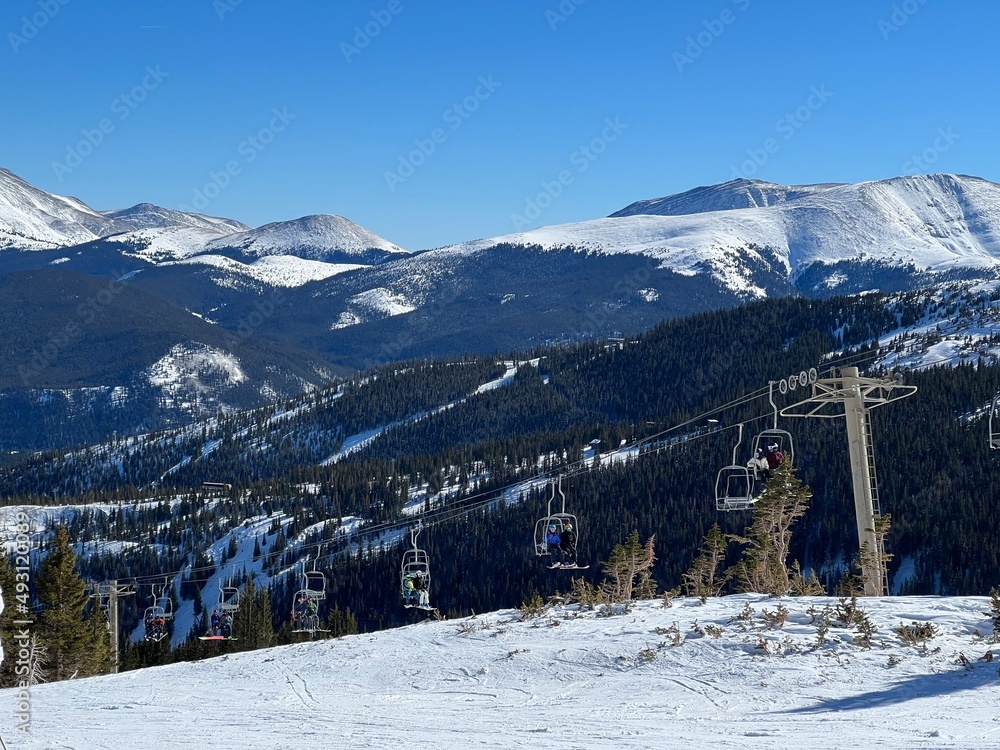 Imperial Express Highest Ski Lift in North America. Breckenridge Ski resort, Colorado.