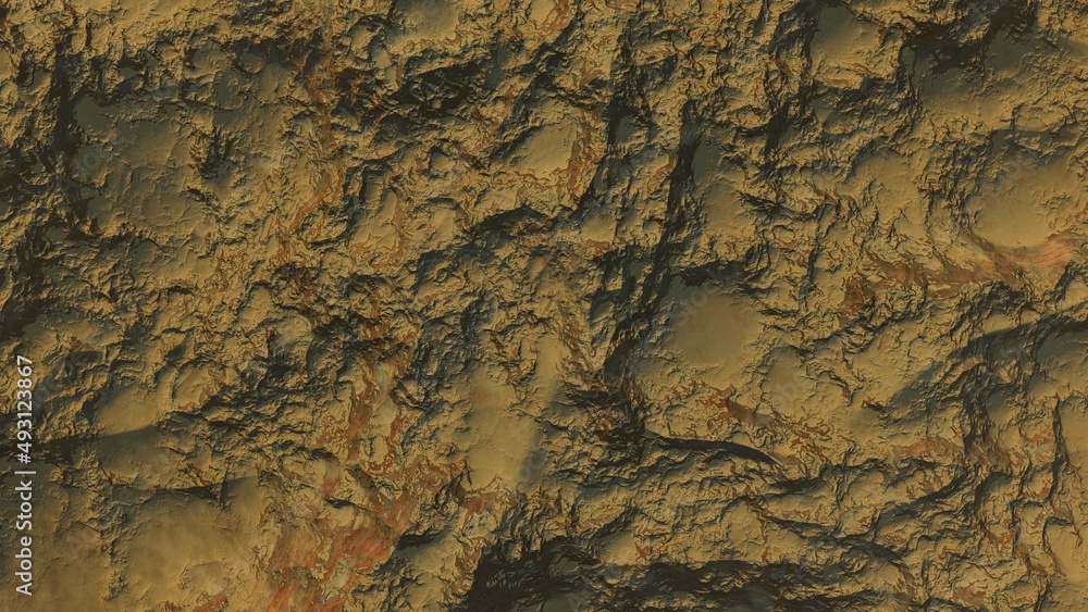 3d render of abstract planet surface with high detailed relief