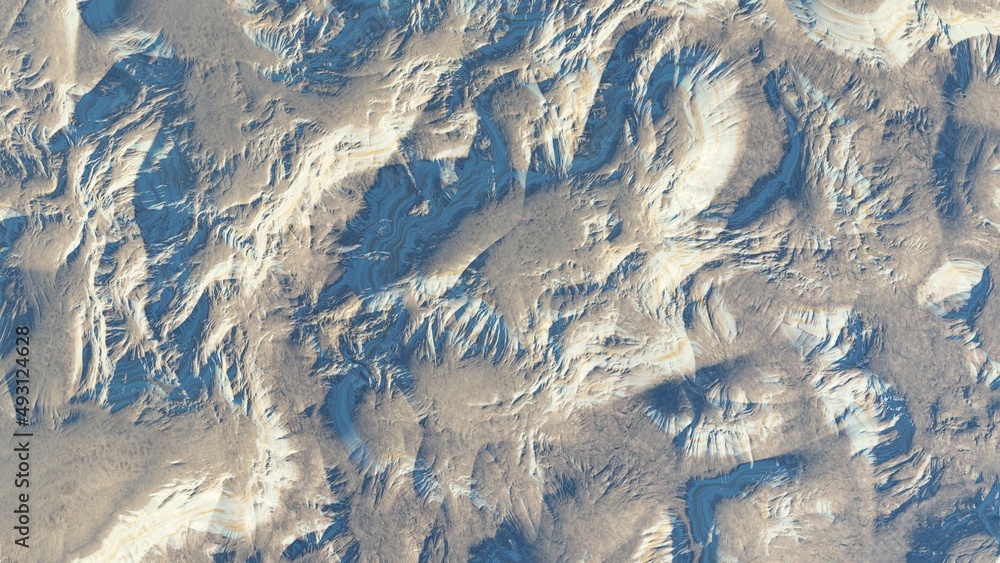 Obraz premium abstract aerial view, abstract cosmic texture, top view of alien planet 3d render