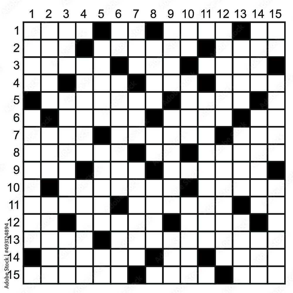 Empty Square crossword grid (puzzle) vector. 15 x 15 horizontal puzzle illustration Empty Square crossword grid (puzzle) vector. 15 x 15 horizontal puzzle illustration