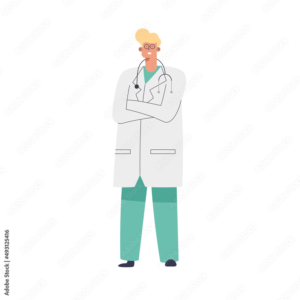 blond doctor standing blond doctor standing
