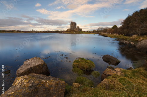 Beautiful scenery of Dunguaire Castle at Kinvara bay in Galway, Ireland 