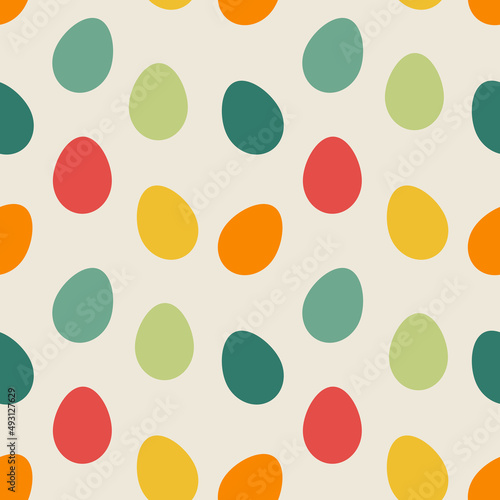 Easter eggs vintage colors style seamless pattern.