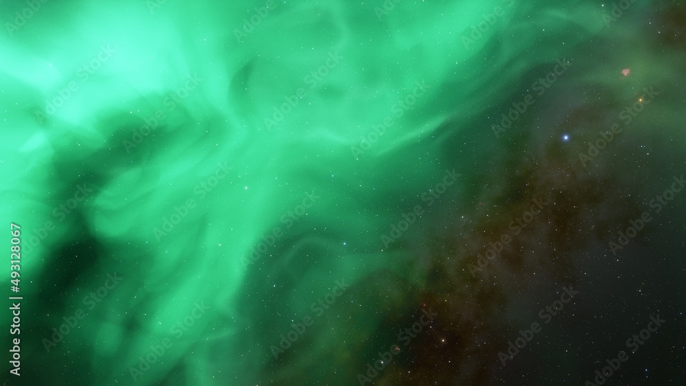 Fototapeta premium nebula gas cloud in deep outer space, science fiction illustrarion, colorful space background with stars 3d render
