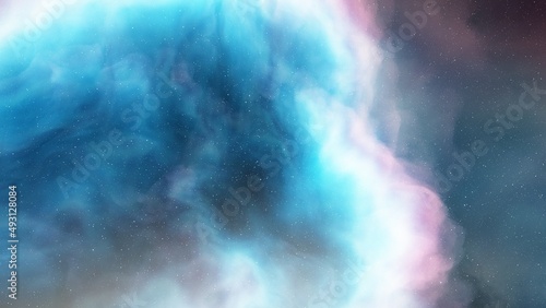 nebula gas cloud in deep outer space  science fiction illustrarion  colorful space background with stars 3d render