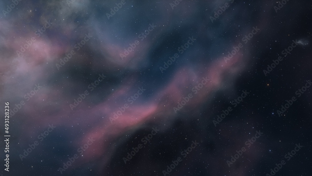 Fototapeta premium nebula gas cloud in deep outer space, science fiction illustrarion, colorful space background with stars 3d render
