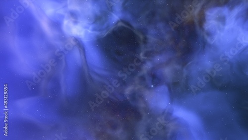 Space background with stardust and shining stars. Realistic cosmos and color nebula. Colorful galaxy. 3d illustration