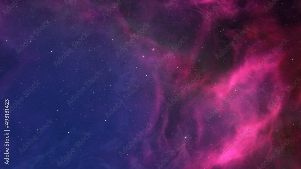 Nebula in space, science fiction wallpaper, stars and galaxy, 3d illustration	
