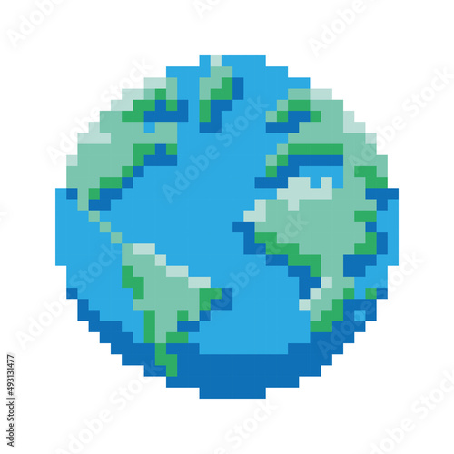world planet pixelated