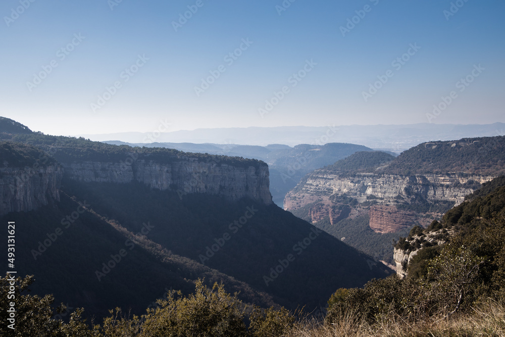 Obraz premium Landscape view of canyon in Tavertet, mountains in Catalonia, Spain