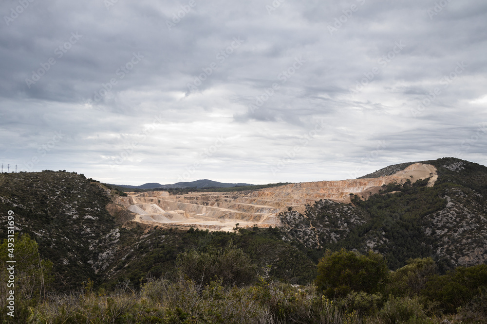 Cement mining quarry in park Garraf, Catalonia, Spain Cement mining quarry in park Garraf, Catalonia, Spain