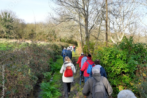 Group of senior hikers in Brittany-France