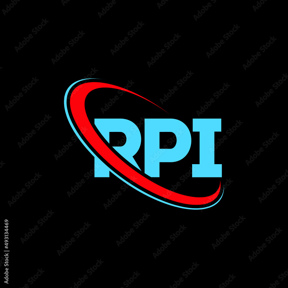 RPI logo. RPI letter. RPI letter logo design. Initials RPI logo linked