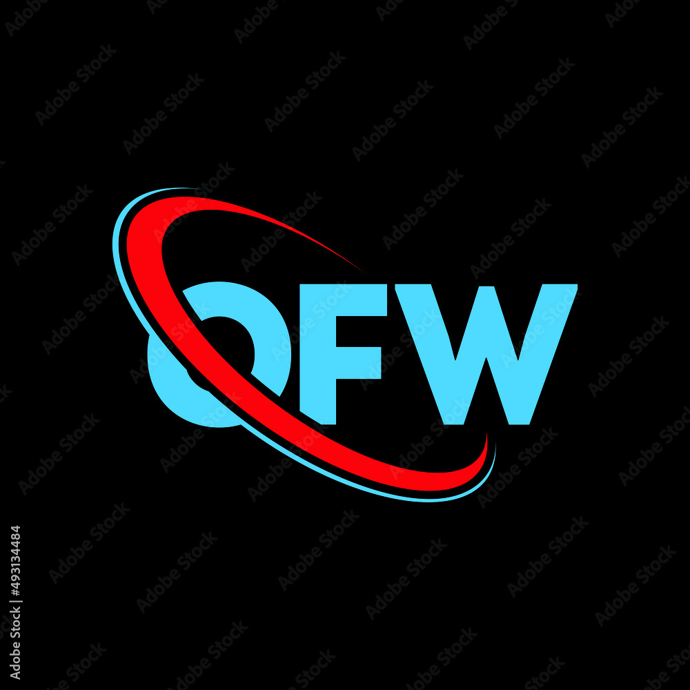 OFW Logo OFW Letter OFW Letter Logo Design Initials OFW Logo Linked 