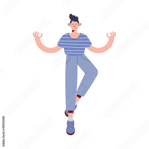 man relaxing character