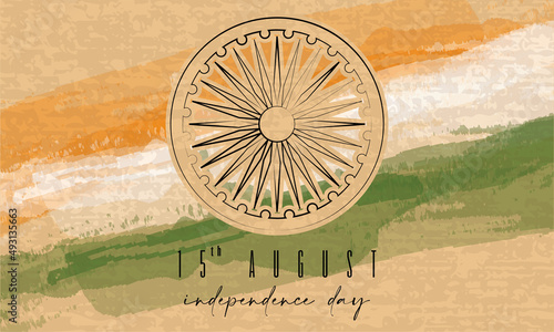Colored happy india independence day poster