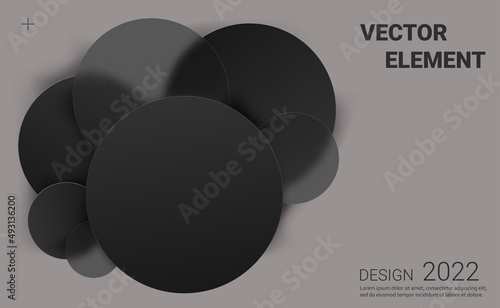 Luxury black podium. Glass and paper. Realistic vector.