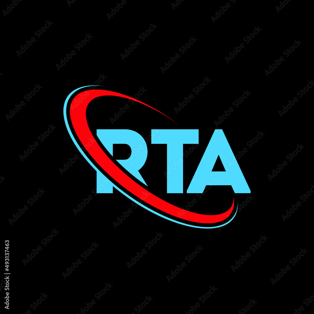 RTA logo. RTA letter. RTA letter logo design. Initials RTA logo linked