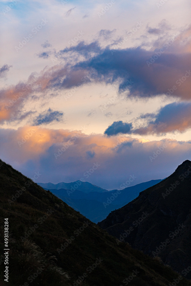 Dramatic clouds in the mountains