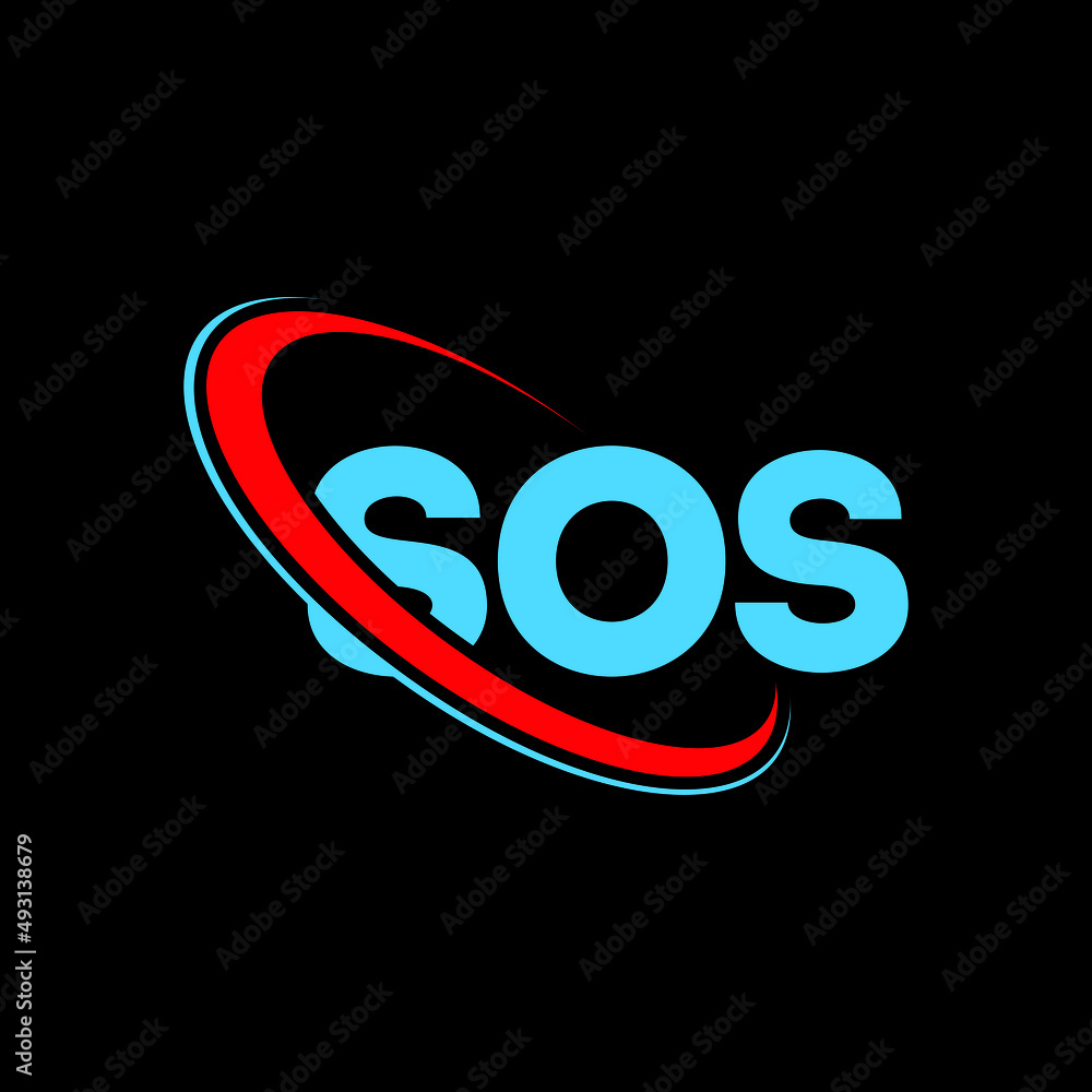 Vetor de SOS logo. SOS letter. SOS letter logo design. Initials SOS