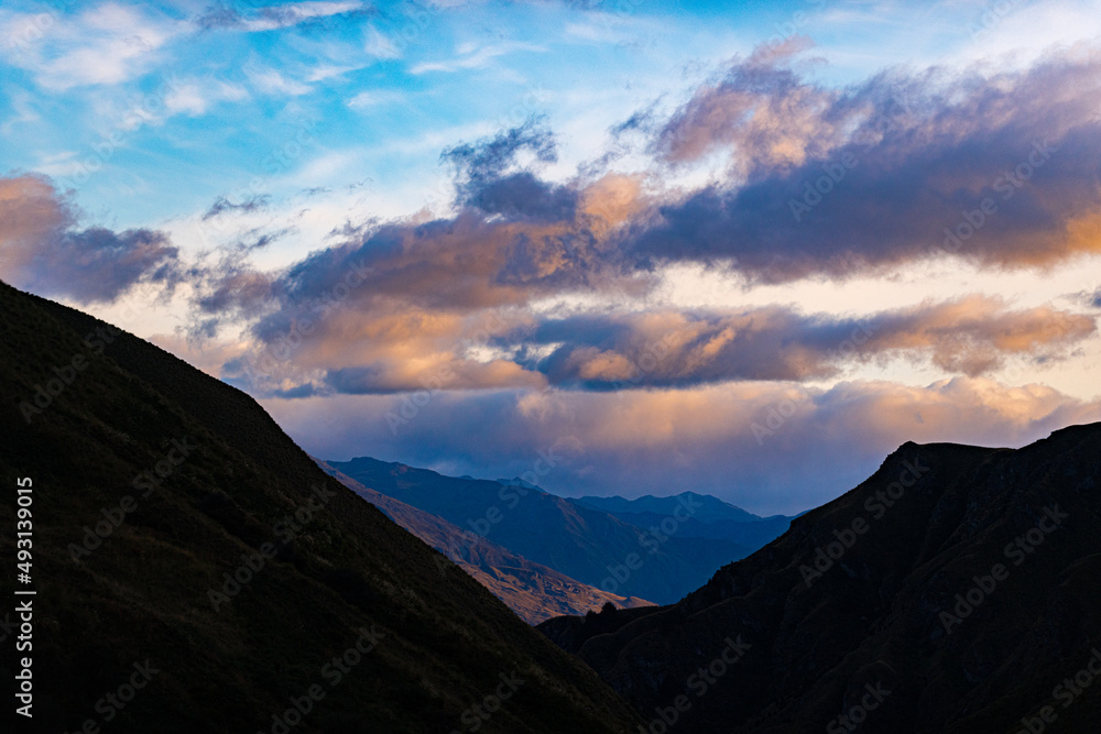 Dramatic clouds in the mountains