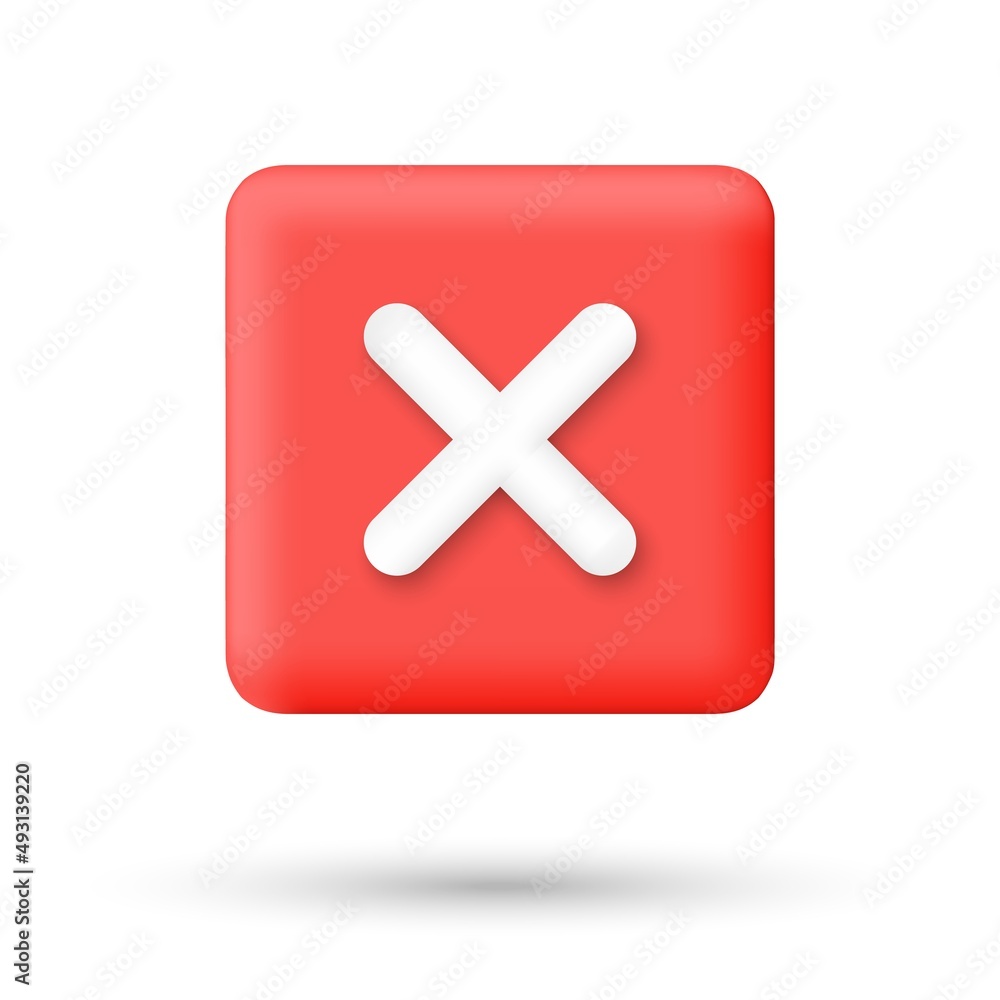 Realistic check mark green 3d icon. Right checkmark button isolated on white background. Vector illustration Realistic check mark green 3d icon. Right checkmark button isolated on white background. Vector illustration