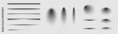 Realistic shadow effect vector set. Vector illustration.