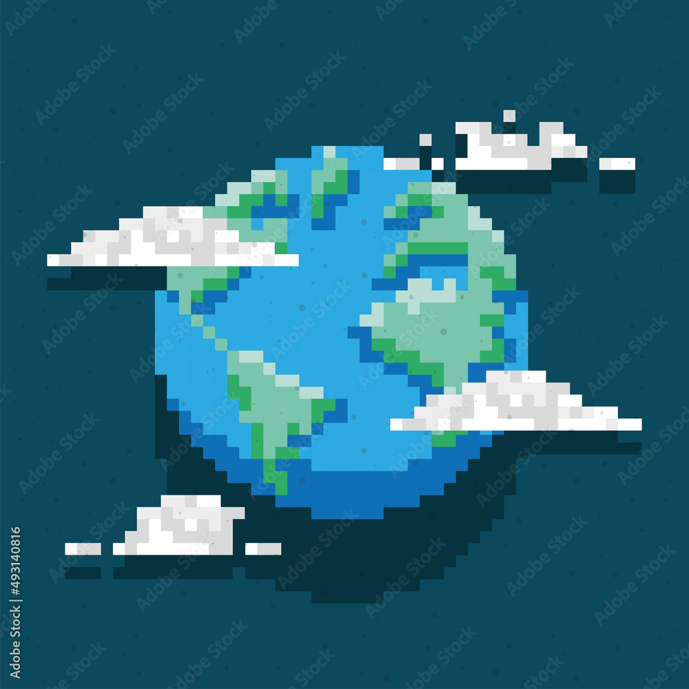pixelated earth planet pixelated earth planet
