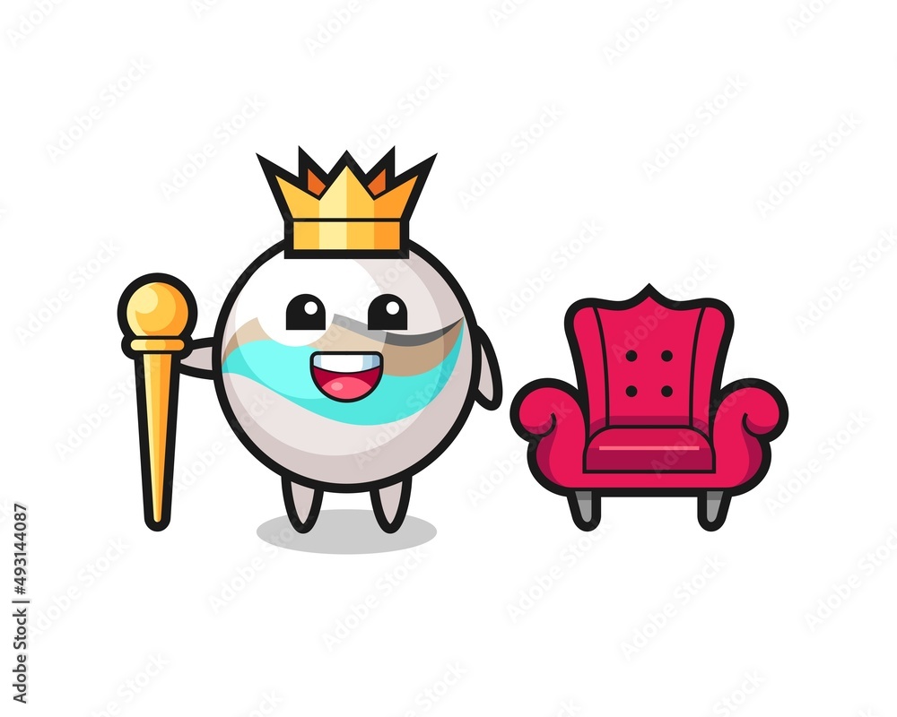 Mascot cartoon of marble toy as a king Mascot cartoon of marble toy as a king