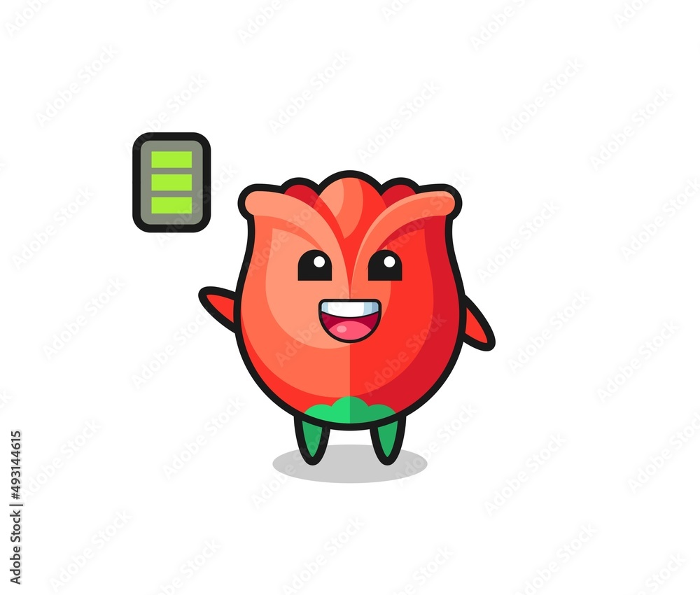 rose mascot character with energetic gesture rose mascot character with energetic gesture