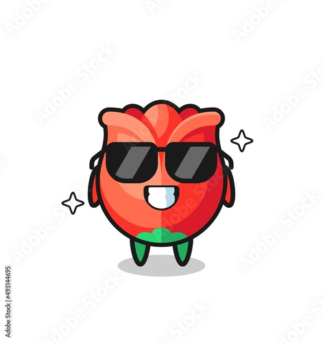 Wallpaper Mural Cartoon mascot of rose with cool gesture Torontodigital.ca