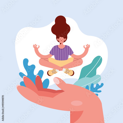 woman practicing yoga
