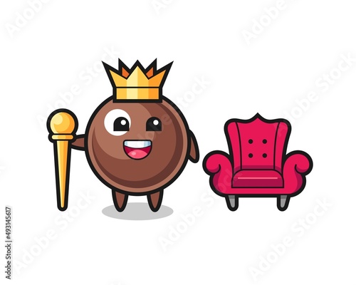 Mascot cartoon of tapioca pearl as a king