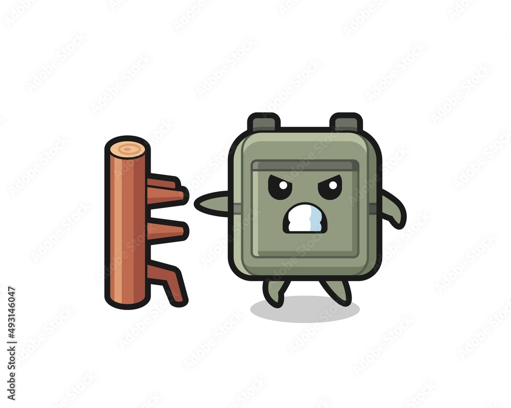 school bag cartoon illustration as a karate fighter school bag cartoon illustration as a karate fighter