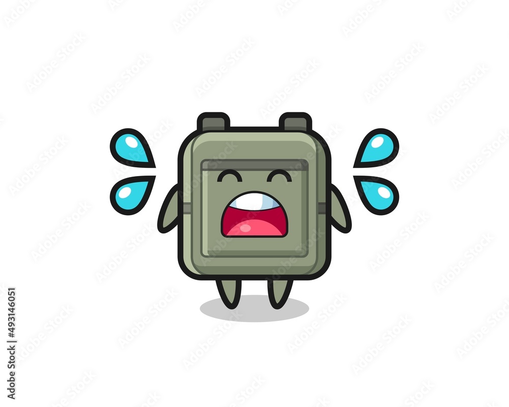 school bag cartoon illustration with crying gesture school bag cartoon illustration with crying gesture