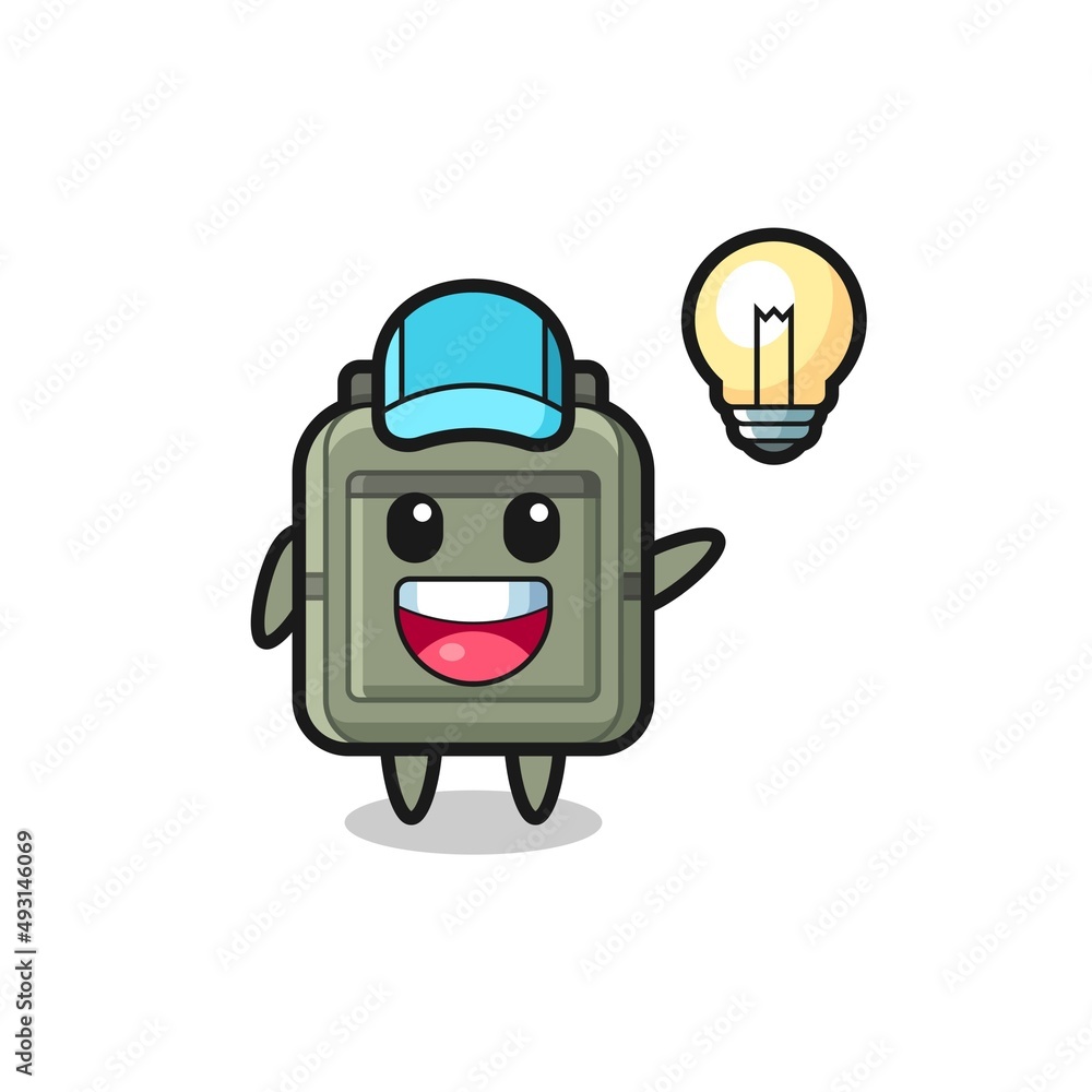 school bag character cartoon getting the idea