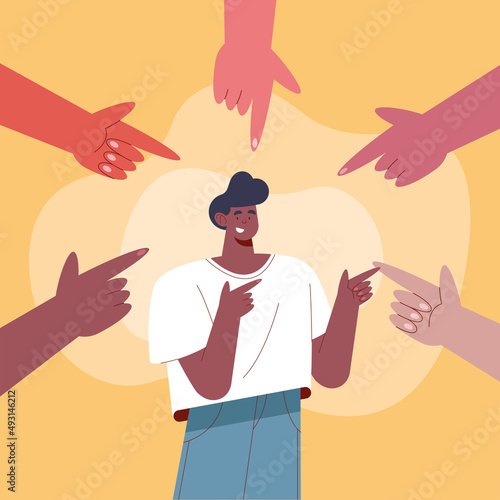 man with finger point
