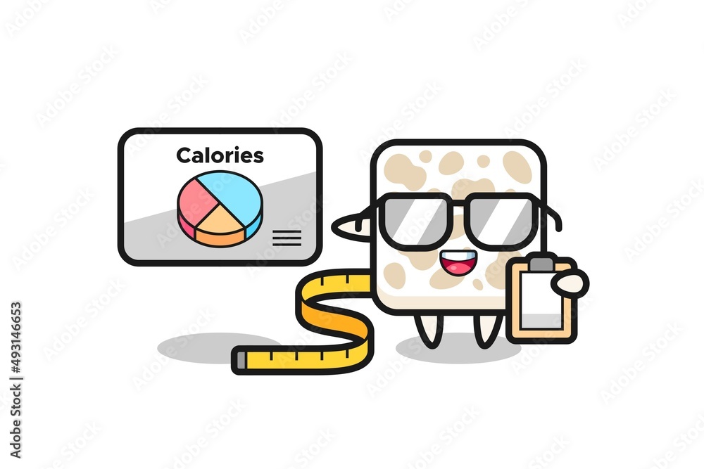 Illustration of tempeh mascot as a dietitian