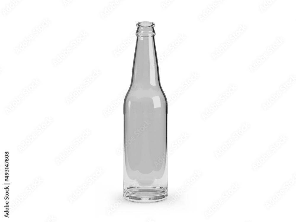 Glass Bottle 3D Illustration Mockup Scene Glass Bottle 3D Illustration Mockup Scene
