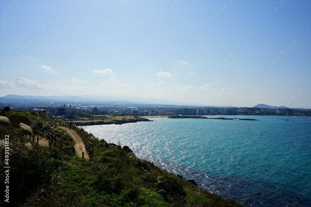 fine seaside walkway and clear bluish sea