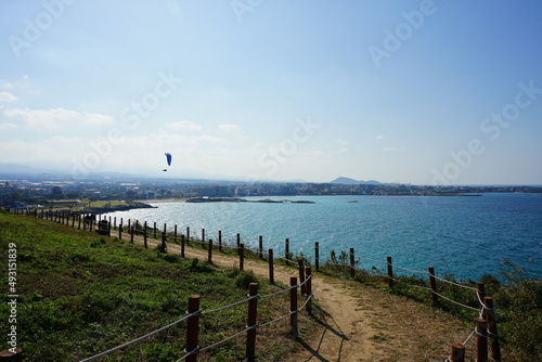 fine seaside walkway and clear bluish sea