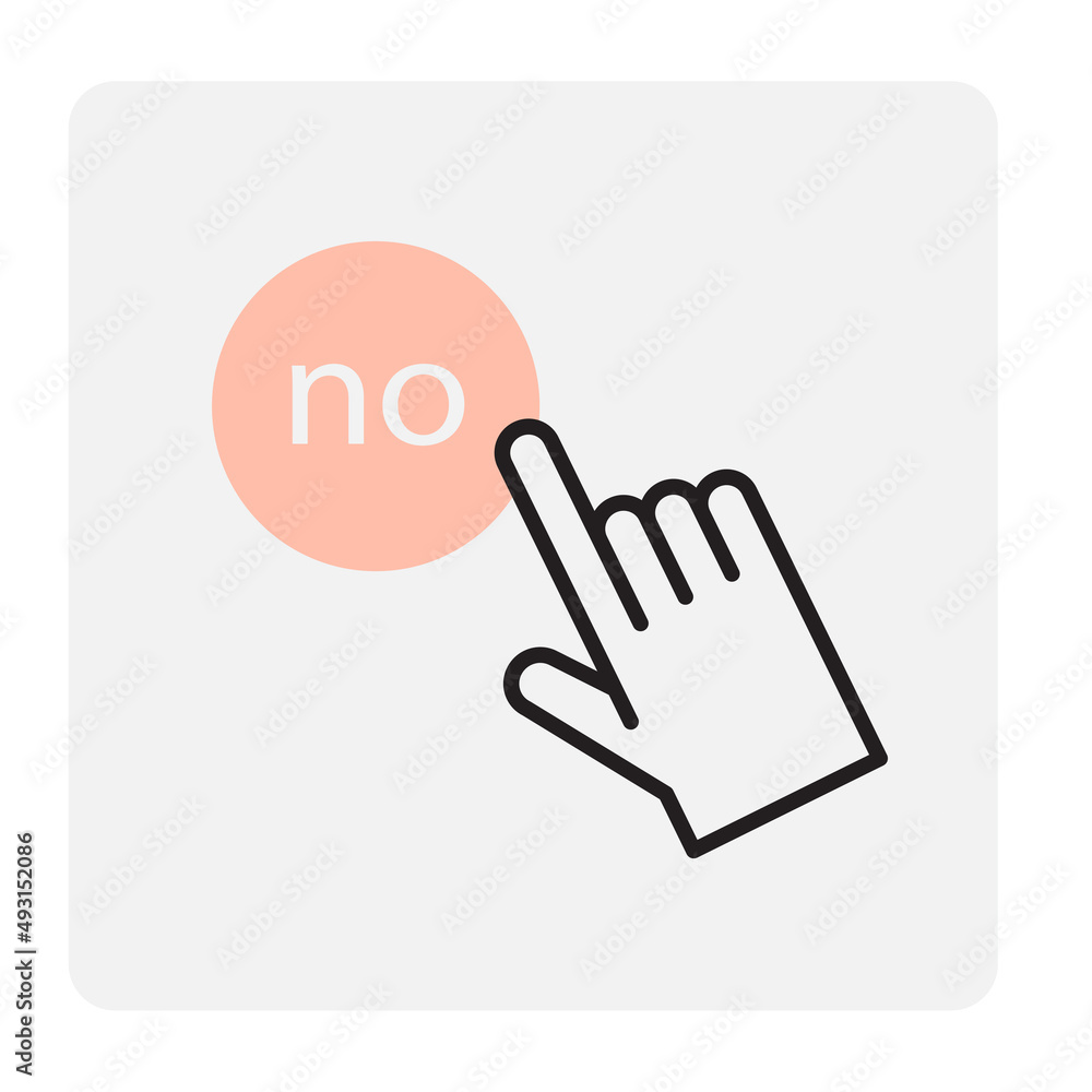 Red button no. The finger pressing the button is not present. Vector illustration. stock image. Red button no. The finger pressing the button is not present. Vector illustration. stock image.