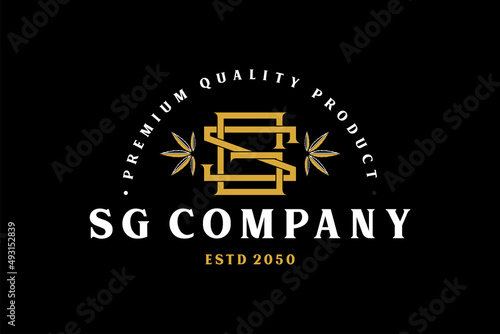 
Luxury Vintage Golden CBD Cannabis logo design