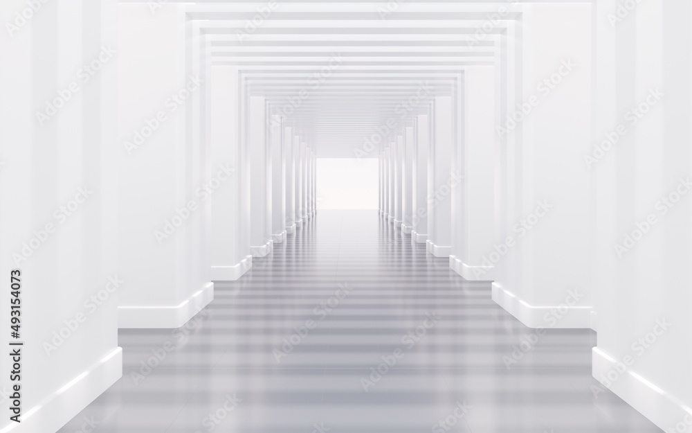 White building tunnels, 3d rendering. White building tunnels, 3d rendering.
