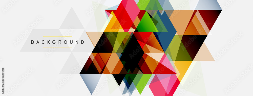 Mosaic triangles geometric background. Techno or business concept, pattern for wallpaper, banner, background, landing page Mosaic triangles geometric background. Techno or business concept, pattern for wallpaper, banner, background, landing page