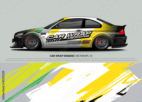 race car Livery for vehicle wrap design vector  