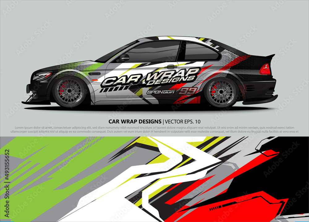 race car Livery for vehicle wrap design vector 
