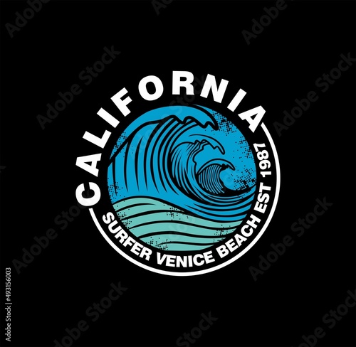 Photography CALIFORNIA stylish t-shirt and apparel modern design with tropical leaves, typography, print, vector illustration